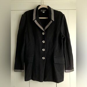 St. John Evening Santana‎ Rhinestone Crystal Button Black Jacket 12 $1250
